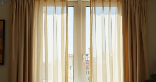 Dusty and dull curtains in parramatta-nsw before steam cleaning